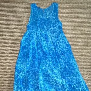 Blue Floral Kids Casual Dress